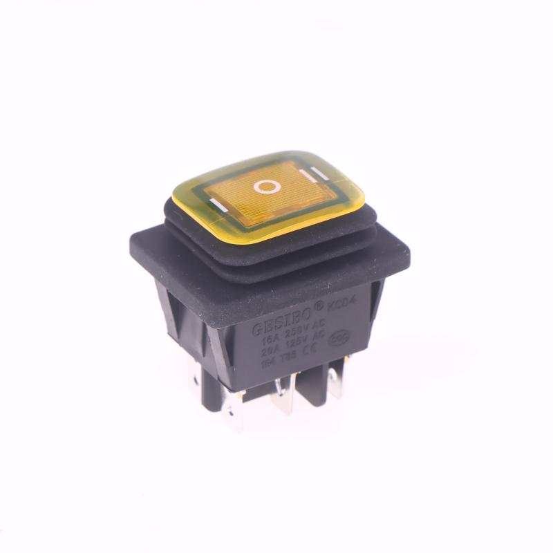 1 Piece T85 6Pin On Off On 12V 220V Red Green Blue Light Kcd4 Heavy Duty 16A 250Vac 30X22Mm Waterproof Rocker Push Switch