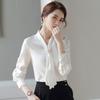 Women Spring Autumn Style Blouses Shirts Lady Casual Long Sleeve Bow Tie Collar Blusas Tops
