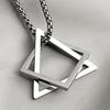 Men Necklace Triangle Square Pendant Necklace Dating Work Party Versatile Style Necklace Clothing