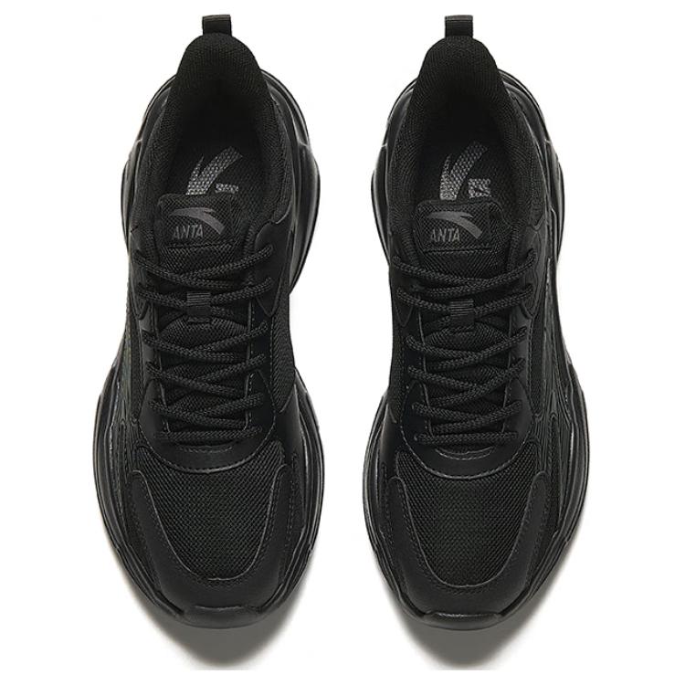 Anta Comfortable Versatile Shock Absorbing Wear Resistant Low Top Casual Shoes Women Sneaker Black 922418855-4