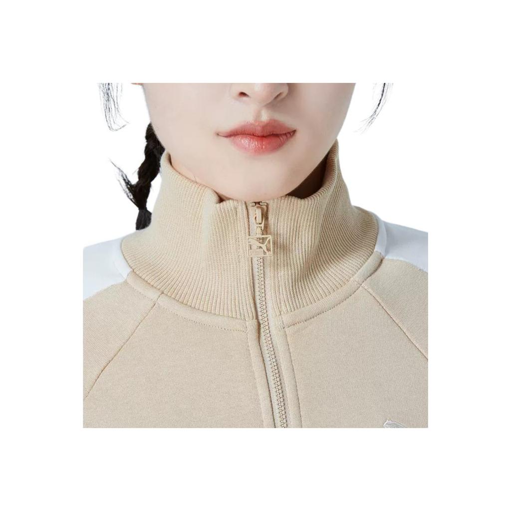 Puma Logo Print Zip-Up Stand Collar Jacket Women Jacket Yellow 531412-67