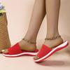 2022 Women's Knit Thick Sole Beach Sandals: Spring & Summer Plus Size Flat Slippers
