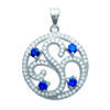 [L3922] - Silver Pendant 'Sissi' White Sapphire (rhodium Plated) - 18 Mm