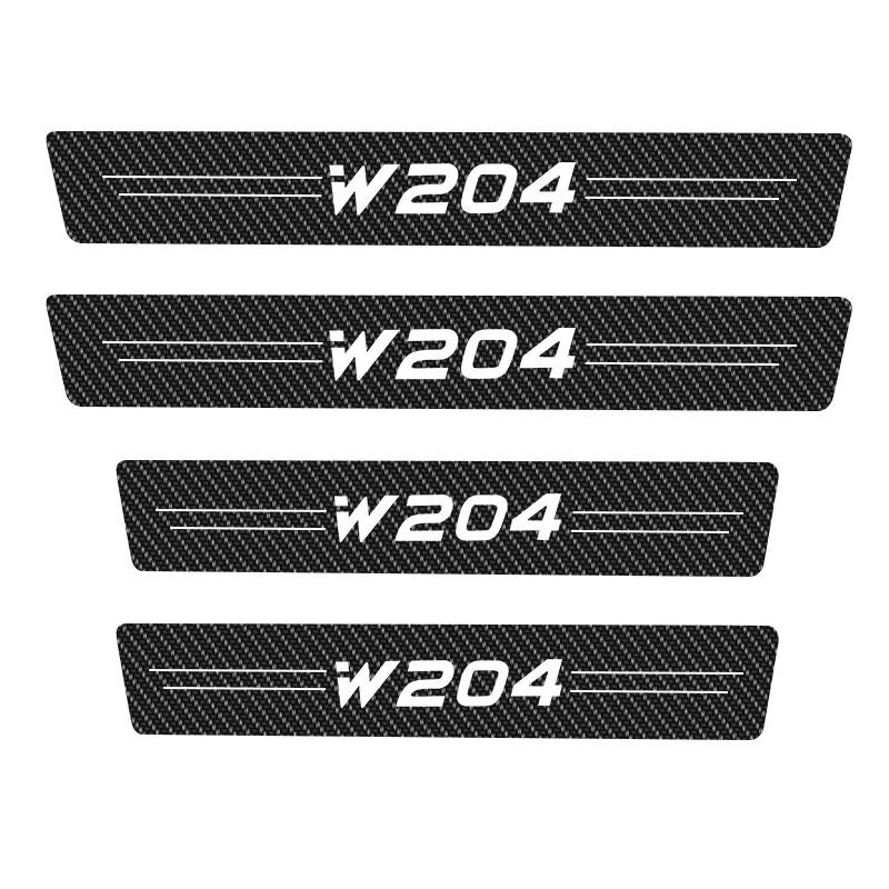 Four Carbon Fiber Scratch Protection Stickers for Car Doorsill Are Applicable To Mercedes Benz W124 W203 W204 ML Auto