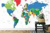Photomural World Map Washable Fleece 520x318