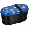 Skater KSX2 Two-Tier Bento Box, 630ml, with Drawstring and Chopsticks, Made In Japan, Fukuusagi (Fuku Usagi) Design, Navy Blue