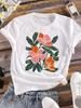 (Asian Size) Clothing T Shirt Love Heart Flower Cute Fashion Ladies Casual Women Tee Top Short Sleeve Print Lady Female Graphic T-shirts