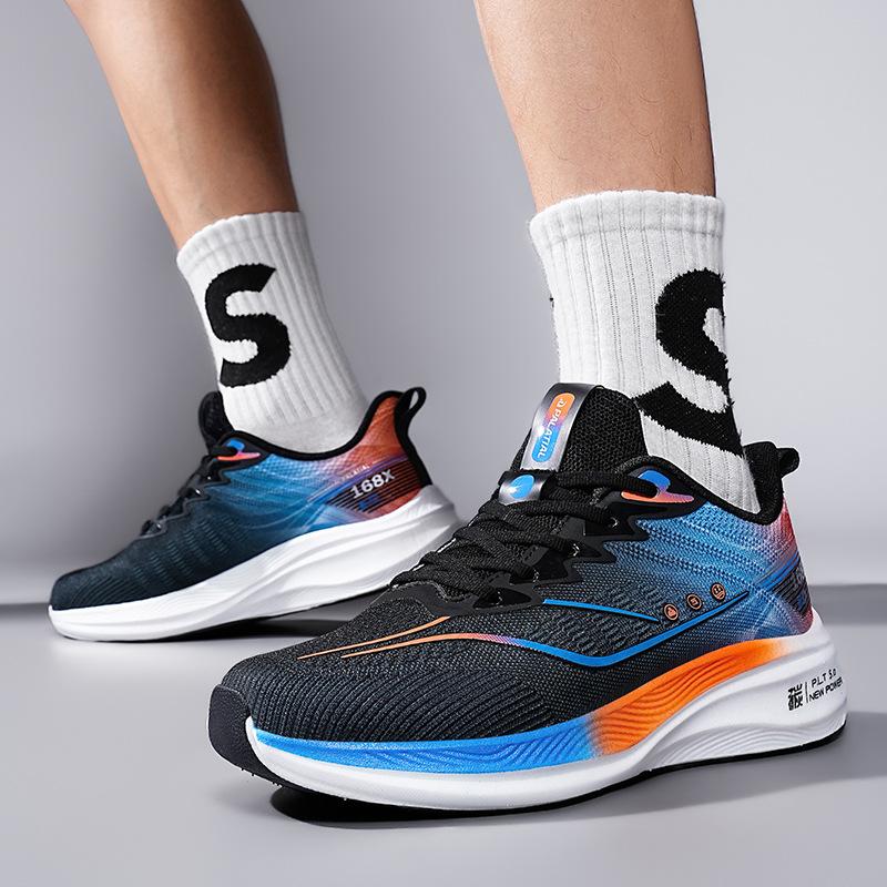 Men's Trendy Shoes Summer New Mesh Ultra-light Running Shoes Sports Shoes Breathable Shock-absorbing Soft-soled Student Shoes Lightweight Running