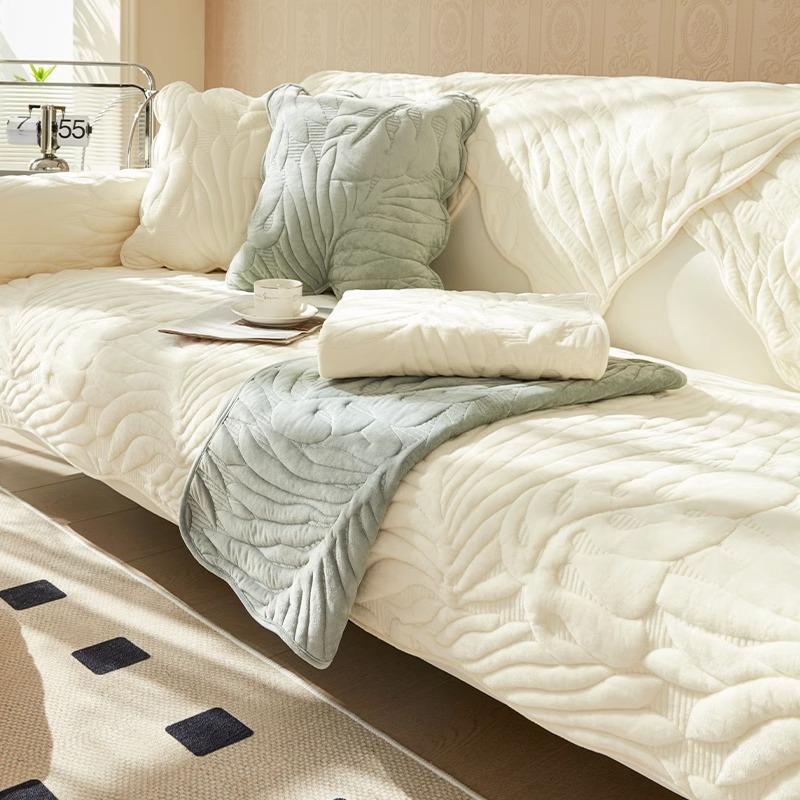 Sofa Cushion Winter Nordic Simple Thickened Non-Slip Seat Cushions Plush Backrest Towel Sofa Cover Slipcover