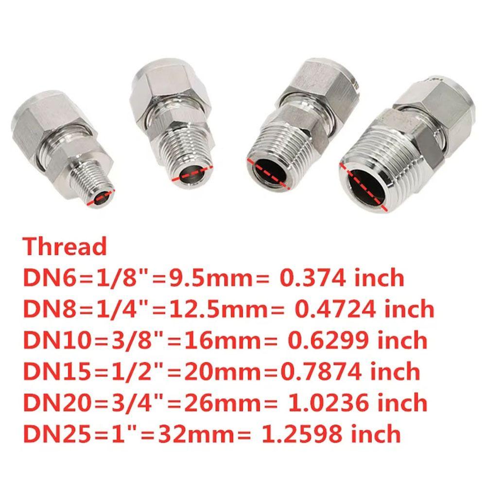 1Pcs Stainless Steel Quick Fitting 304 SS Metric ZG Pipe Fitting Tube Connector for Oil Water Gas