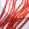 4/6/8mm 60/50/40Pcs Natural Stone Round Loose Beads Red Carnelian Agate Beads For Jewelry Making DIY Bracelets Accessories