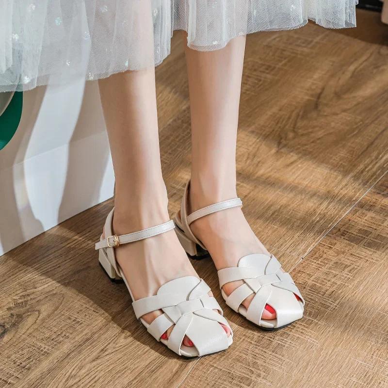 Fashion 2024 Summer New Women's Sandals Roman Style Fashion Design Party and Work Wear Ladies Casual Shoes High Heel Large Size 41-43