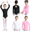 Child Long Sleeve Mock Neck Professional Ballet Dance Leotard Girls Gymnastics Bodysuit Unitard