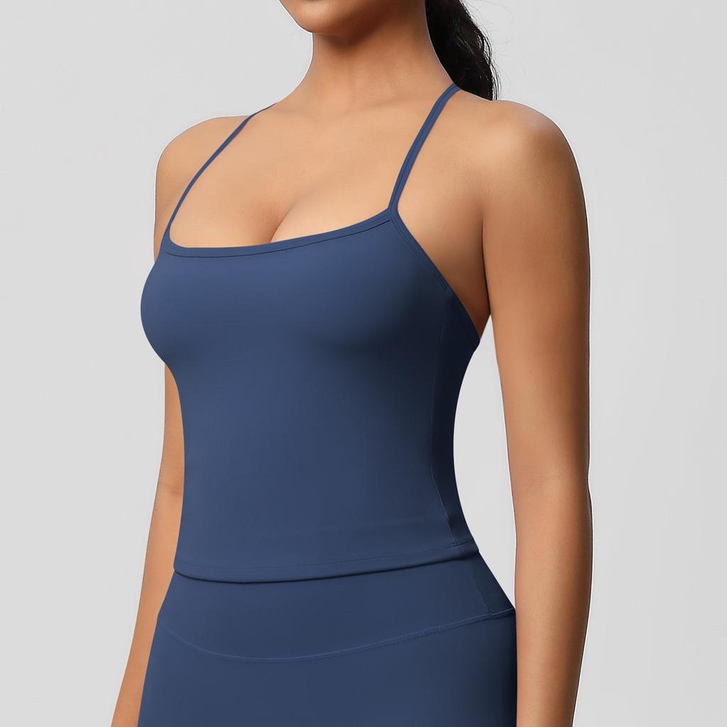 Double Sided Brushed Solid Color Tight Back Long Sports Bra, Running Fitness Yoga Suit, Vest For Women