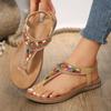 Fashion Bohemian Style Flat Sandals for Women Clip Toe Sandals Woman Retro Summer Casual Beach Shoes 2024