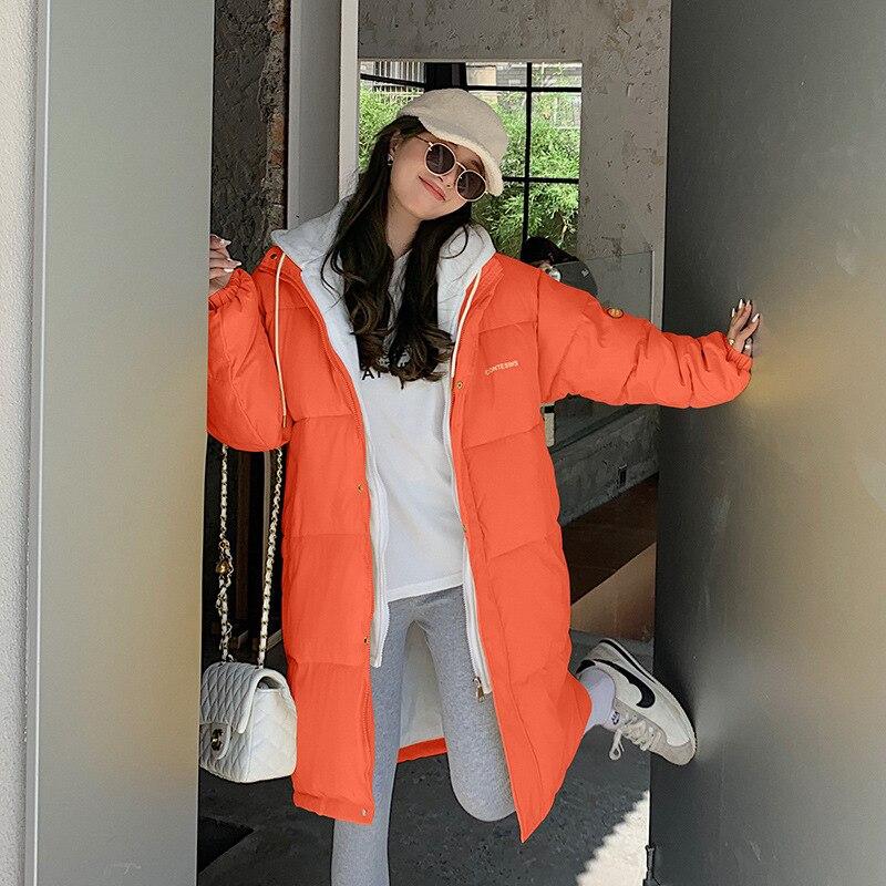 Fake Two Pieces Women Long Winter Short Hooded Big Pocket Coat Puffer Jacket Cotton Padded Parkas Warm Outwear Overcoat 7 Colour