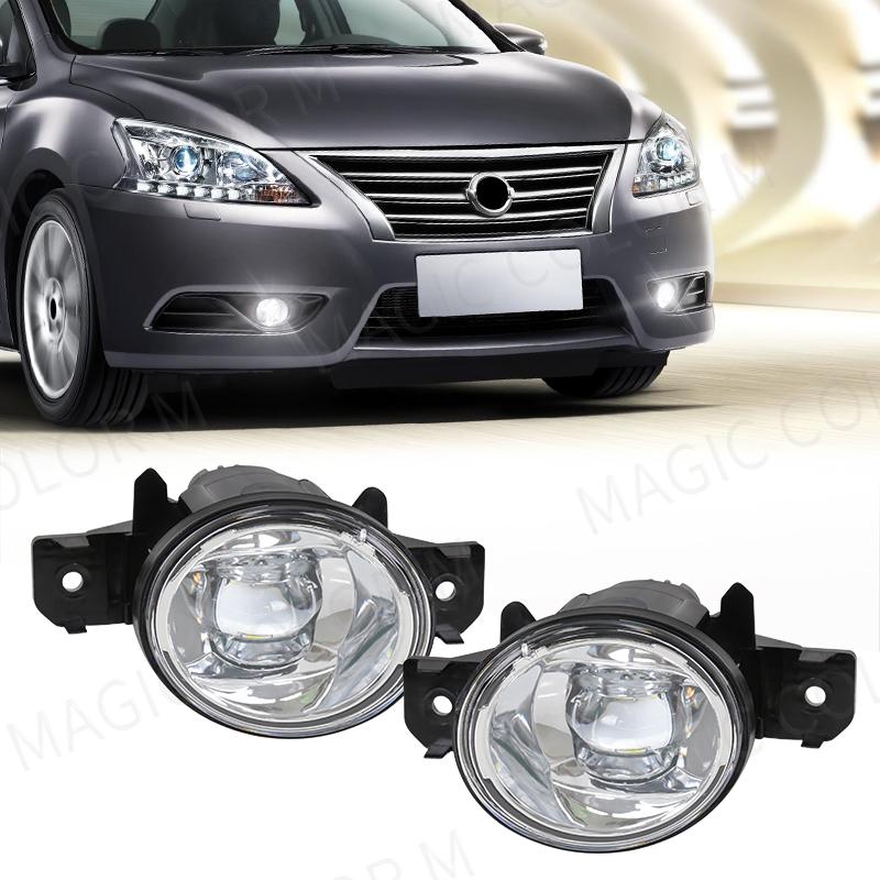 2Pcs Car Fog Lamps Front Bumper Daytime Running Lights DRL For Nissan X-Trail Altima Sylphy Almera QASHQAI March Pathfinder 12V