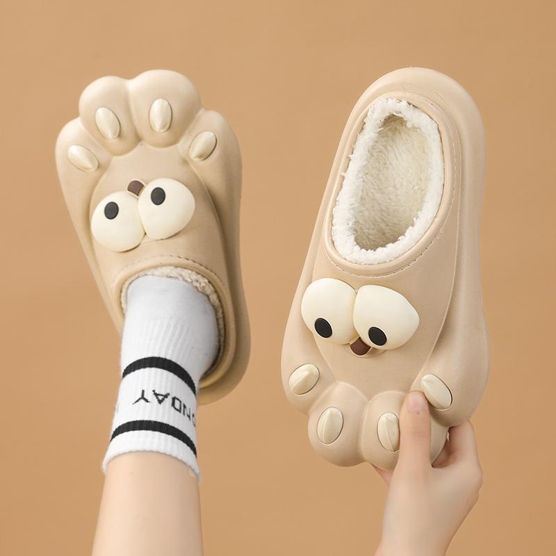 Winter Couple Plus Size Fashionable Lightweight and Plush Warm Slippers Cotton Shoes Men's and Women's Casual Cotton Slippers 36-45