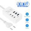 35W Multiport PD Fast Charger 3 USB + 3 Type C Fast Charging Mobile Phone Power Charger USB Hub Adapter EU US Plug Wall Charger