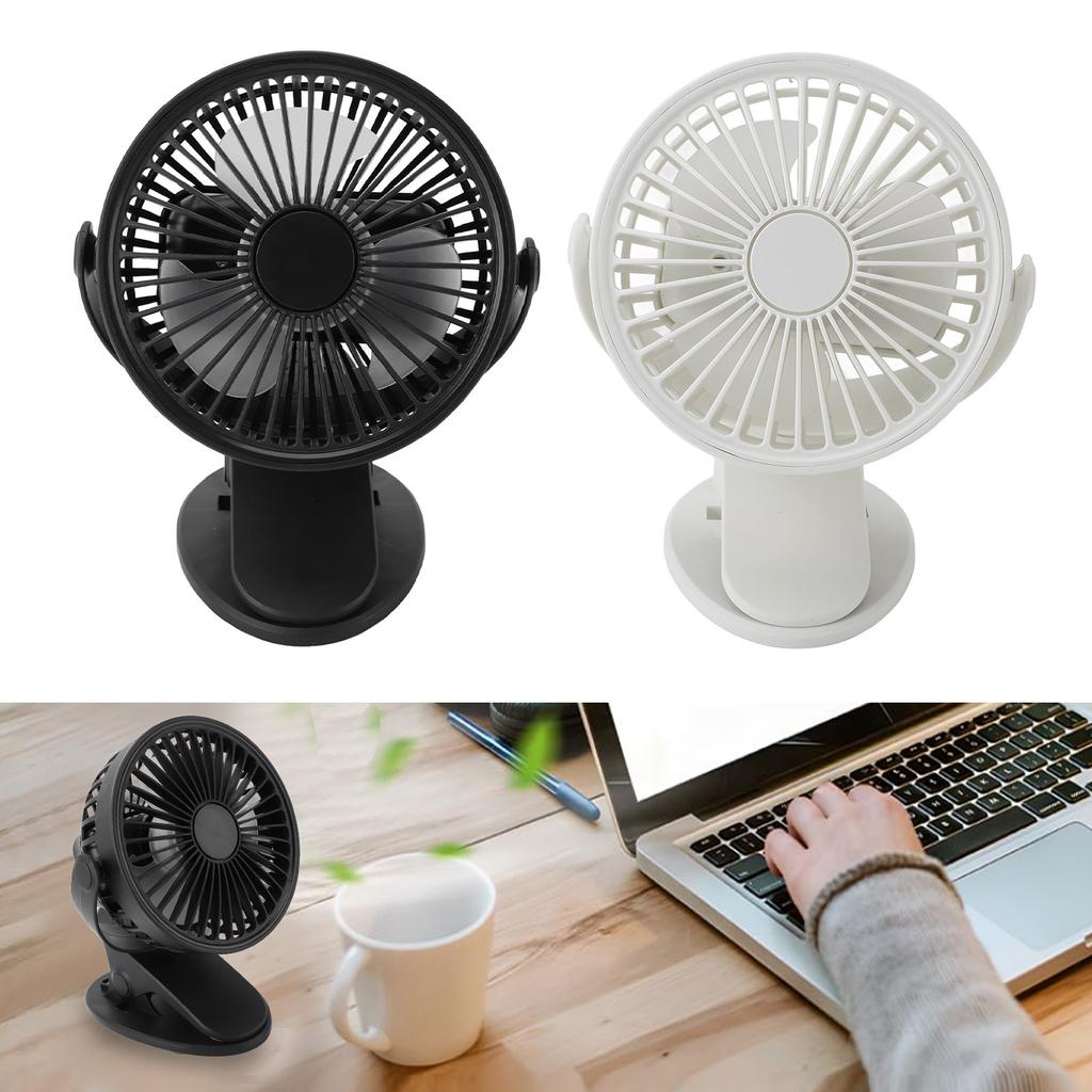 Clip On Fan 360 Degree Rotatable 3 Gears Quiet USB Charging Portable Small Desk Fan for Office Campi