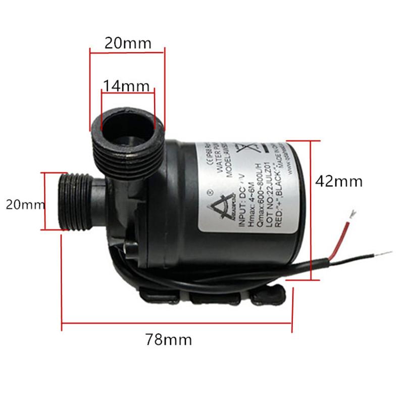 Water Pump 12v High Pressure Ultra Quiet Solar DC 24V Lift 5M 800L/H Brushless Motor Submersible Water Pumps Quick Break