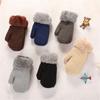 For 1-4 Years Winter Faux Fur Soft Kids Gloves Cute Cartoon Thick Warm Knitted Mittens