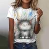 Women's T Shirt 3D Rabbit Print Casual Short Sleeve T-Shirts Summer Fashion Streetwear O Neck Pullover Female Oversized Clothing