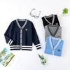 Children's V-Neck Cardigan Sweater - Autumn Korean Style Knitwear School Uniform