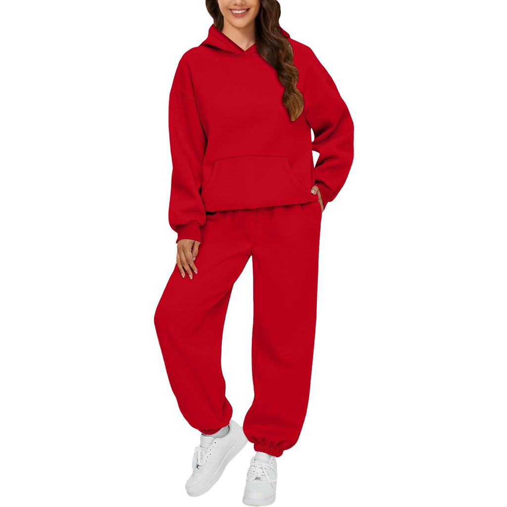 Womens 2 Piece Outfits Hoodie Sweatsuit Sets Oversized Sweatshirt Baggy Fall Fashion Sweatpants With Pockets