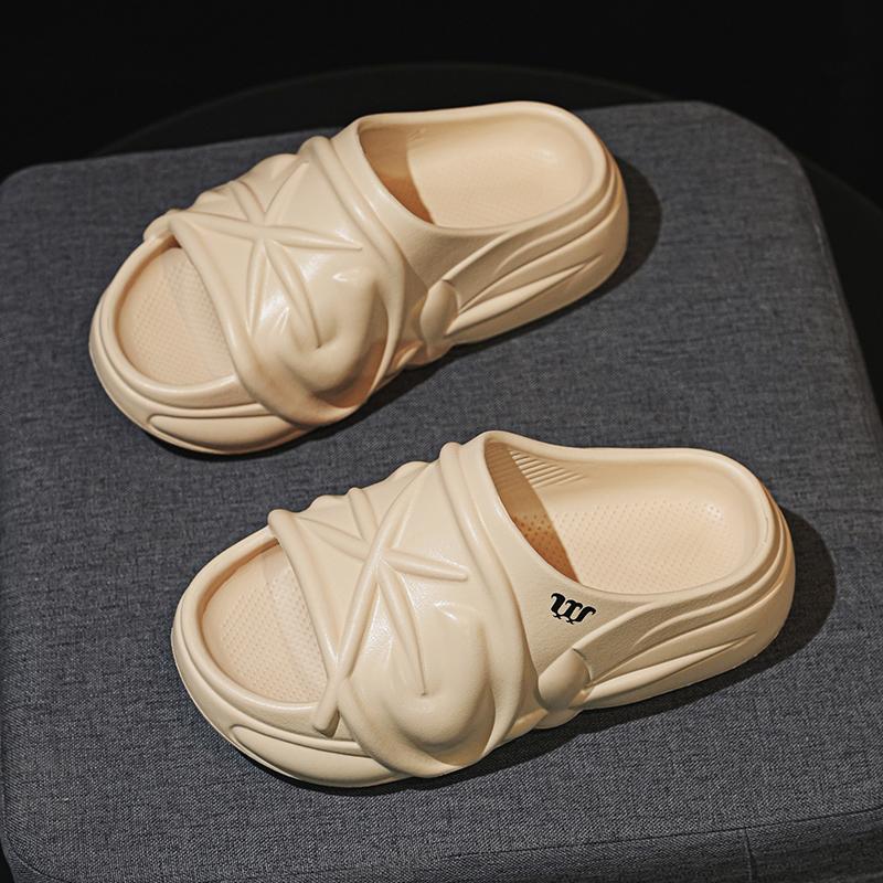 Fashion Thick Heeled 7cm Slippers Small Fragrant Style Lightweight Women's Slippers Korean Style Trendy Thick Soles Leisure Sandals EVA