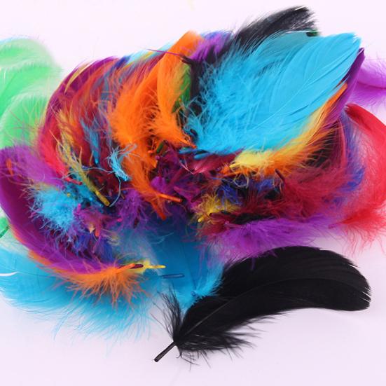 100Pcs Interesting Stylish Soft Feathers Craft Kit Shooting Prop Feathers Craft Kit for School