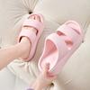 Summer 2024 Thick Bottom Eva Slides Women New Double Strap Cloud Slippers Woman Comfortable Non Slip Platform Beach Flip Flops