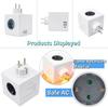 3680W 250V EU Plug Multifunction Adapter Cube Multi-Plug Extension Wall Outlet with 2 USB Charging Ports 3 AC Portable Sockets