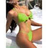 Sexy Halter Knotted Cut Out Backless Monokini One Piece Swimsuit Women Swimwear Female Strappy Bather Bathing Suit Swim