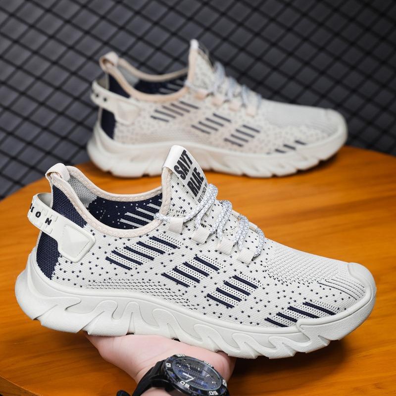 Men's Shoes Summer New Breathable Mesh Sneakers Soft-soled Running Student Shoes Fly-woven Versatile Casual Shoes