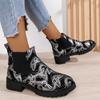 Fashion Ladies Shoes 2024 New Sleeve Women's Boots Spring Autumn Round Toe Mixed Colors Short Barrel Chunky Heels Large Size Naked Boots