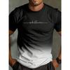 Summer Fashion Men's Fashion Design Gradient Color Letter Print T-shirt Top Breathable Soft Short Sleeved Men's Clothing Shirt