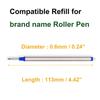 MB Pen Compatible Rollerball Pen For Capped Rollerball Pens Medium Nib 10 Pieces Blue Water-Based - - 0.7mm -