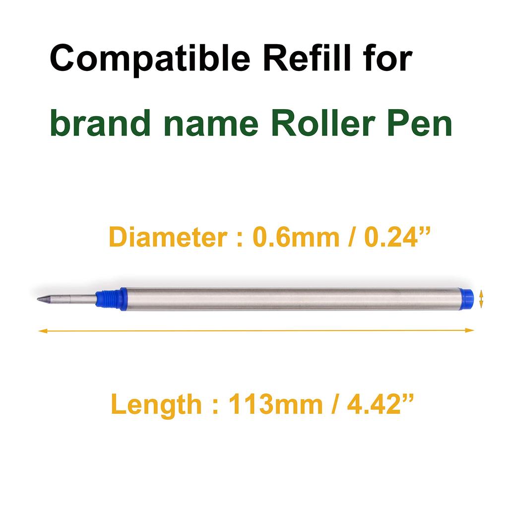 MB Pen Compatible Rollerball Pen For Capped Rollerball Pens Medium Nib 10 Pieces Blue Water-Based - - 0.7mm -