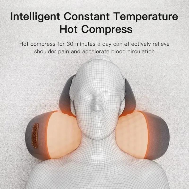 New Electric Neck Massager Pillow Cervical Heating Vibration Massage with Hot Compress Traction for Neck Shoulder Back