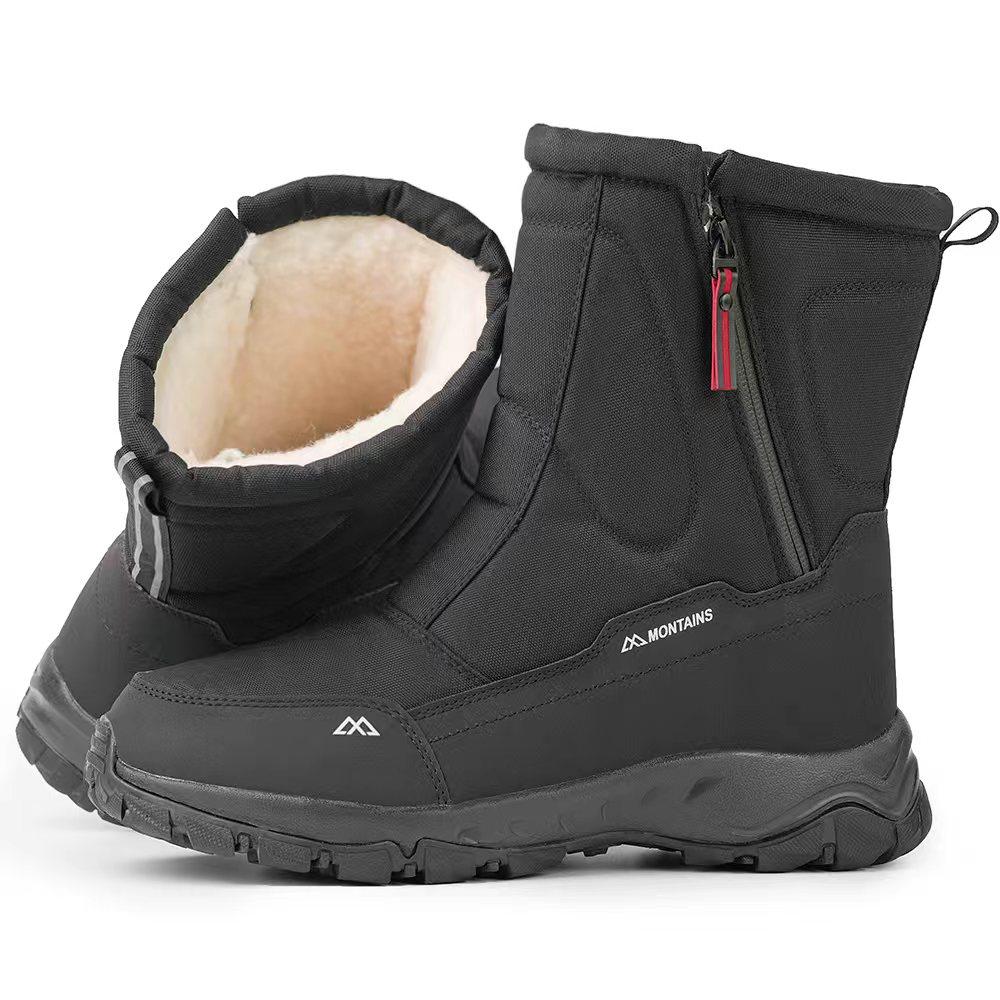 Large Size Winter Men's Boots Warm Plush Ankle Boots High-Top Warm Snow Boots Outdoor Sneakers Winter Men's Shoes