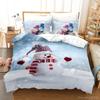 Home Textile 3d Merry Christmas Snowman Bedding Set Linen Duvet Cover Set with Pillowcase Boys Girls Kids Best Christmas Gifts