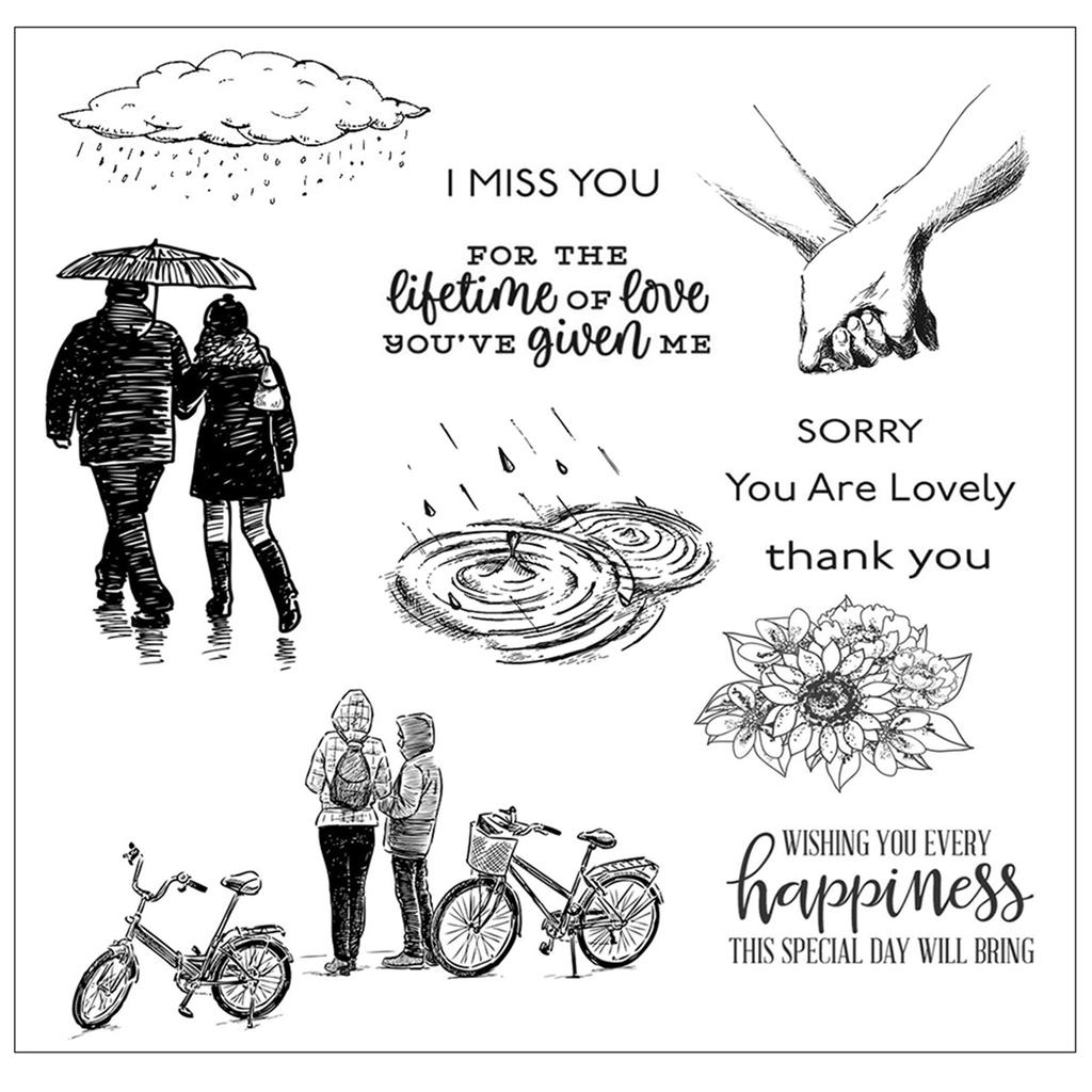 Парные силиконовые прозрачные штампы для изготовления карточек, скрапбукинга, тиснения, DIY, украшение альбома, резиновая печать, штампы