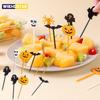 10PCS Plastic Halloween Toothpicks Halloween Cupcake Topper Ghost Bat Spider Fruit Toothpicks Halloween Party Cake Decorations
