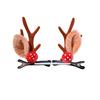 1 Pair Kids Reindeer Antler Hair Clips Soft Plush Christmas Hairpin for Baby Girl Toddler Cute Photo Prop Party Hair Accessory