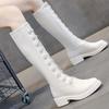 Elastic Round Toe Ladies Knee High Shaft Shoes Large Size Warm Designer Luxury On Offer Hot Spring Autumn Pu Women's Long Boots