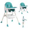 K IKIDO Chaise Haute Pour Bébé, Chaise Haute Évolutive Pliable Avec Table À Manger Pour enfants-De 6 Mois À 3 ans-Vert