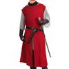Medieval Halloween Knight Tabard Cosplay Costume Viking Sleeveless Red Tunic Embroidery LionHeart Warrior Dress Renaissance LARP