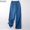 Summer Casual Elastic Waist Loose Women Wide Leg Pants