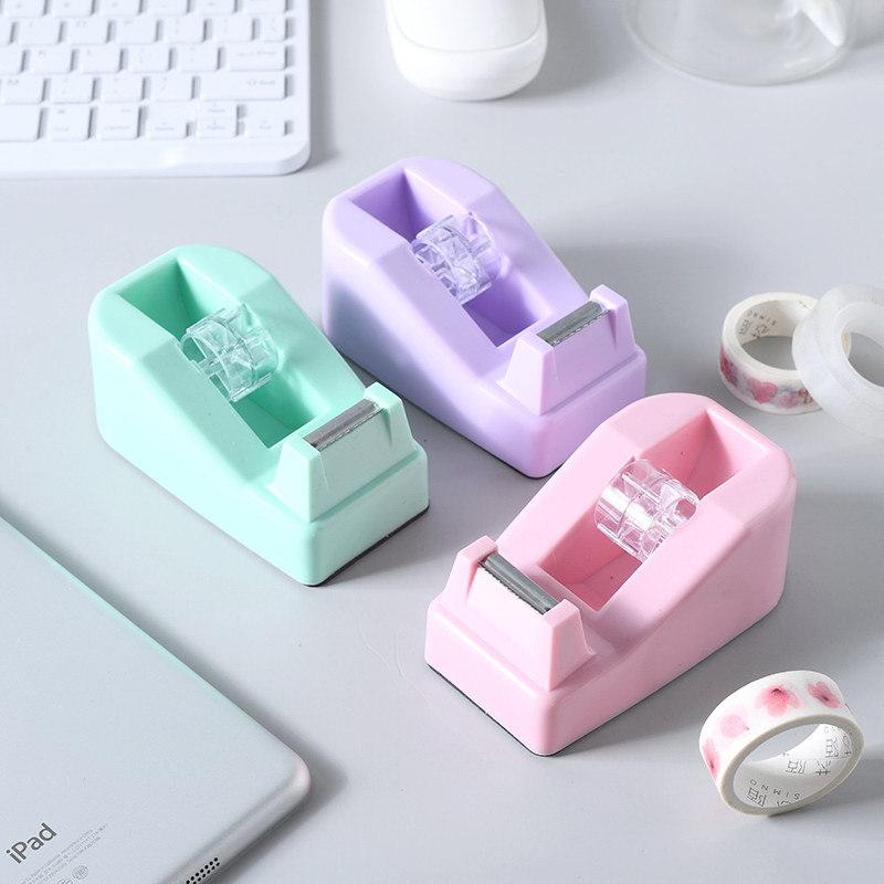 Plastic Tape Dispenser Office Desktop Tape Holder Cutter School Stationery Office Supplies Accessories Packing Tools